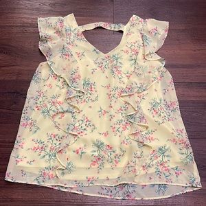 B.Wear Boho and colorful Top with Front Ruffles